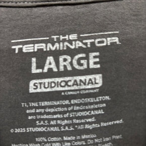 The Terminator Consider Yourself Warned Double Sided Movie Promo T-Shirt Size L - Picture 4 of 4